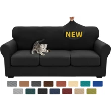 Local Delivery- 2025 New 2 Pieces Chair Covers With Arms Super Stretch Chair Slipcover For Living Room Pet Dog Universal Slip Cover Anti Slip Armchair Furniture Protector (Light Gray), 31"-46"(1 Cushion) - 卡其色 - 查看 8