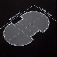 قالب نموذج خياطة شفاف من الاكريليك قطعة واحدة، مناسب للحرف اليدوية من الجلد لصنع المحافظ DIY