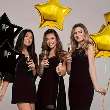 20 Peças Balões Estrela Preto e Dourado 18 Polegadas, Balões de Folha Dourados e Pretos em Forma de Estrela Pentagonal, Balões de Hélio para Festa de Aniversário, Formatura, Halloween, Desenho Animado para Decoração