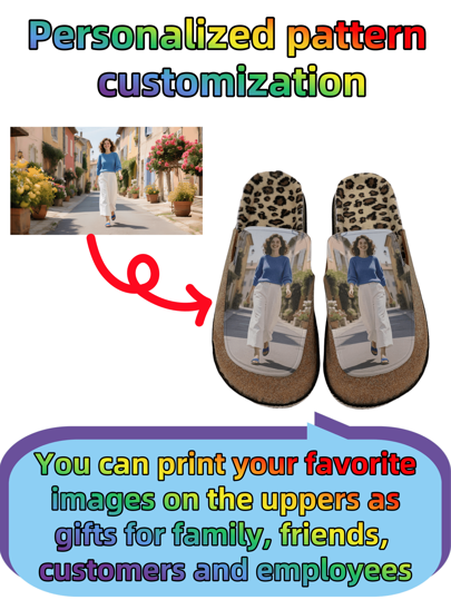 Customized Slippers, Unisex Winter Slippers, Personalized Pattern, Photo, Logo Design, Gifts For Boyfriend, Family, Customers, Suitable For Events/Holidays, Beach, Hotel, Home