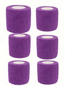 6 Peças Tiras Elásticas Autoadesivas Brancas, Bandas Elásticas Autoadesivas de Tecido Não Tecido Respirável e Flexível, Adequadas para Proteção em Esportes ao Ar Livre, Antiderrapante para Esportes, Manoplas de Bicicleta, Raquetes de Badminton, Etc.