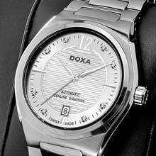 DOXA DOXA Herren automatikuhr - Edelstahlgehäuse & Armband, weißes Diamanten Zifferblatt (Modell D189SSV) - luxuriöse Geschäftsarmbanduhr