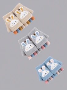 1 paio /3 paia /6 paia Guanti invernali comodi e carini per bambini - Design a conchiglia caldo e freddo, adatti per scrivere e sciare, adatti per bambini di età 3-12 anni