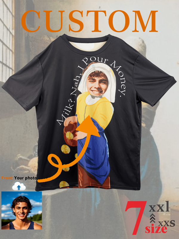 Individuelle Foto Herren T-Shirt - Lade dein Design hoch! Personalisiertes Grafikshirt für ihn, Geschenk für den Freund. Streetwear, minimalistischer Stil - weiches Shirt. Einzigartiges Geburtstagsoutfit, Urlaubsoutfit, Sportoutfit