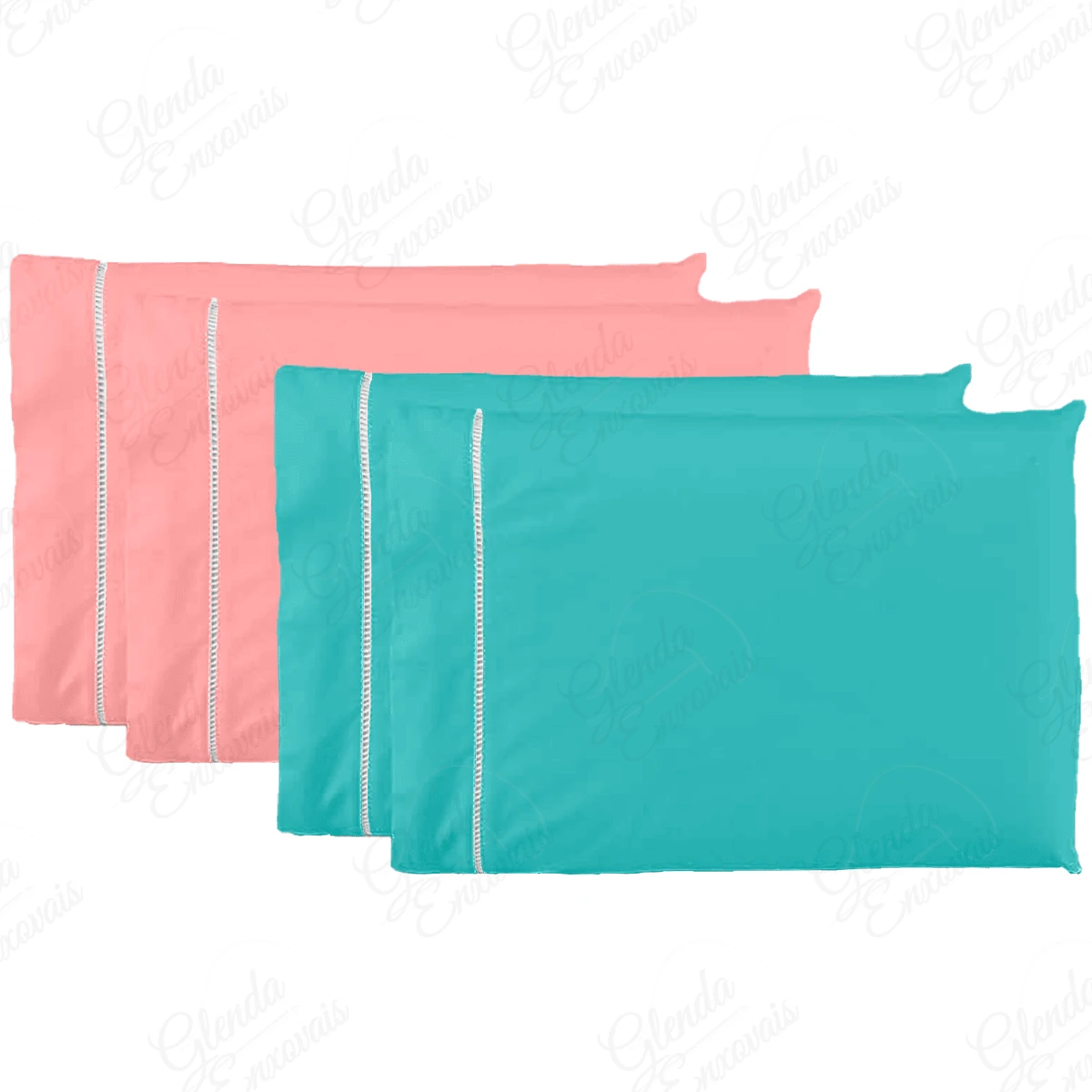 4 Pillowcases Pecal Flex- FP - Verde menta rosa - Ver 1