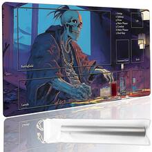 动漫 TCG 游戏垫带收纳袋 - 防滑橡胶底座，光滑布面 - 集换式卡牌游戏配件，适合 MTG/粉丝