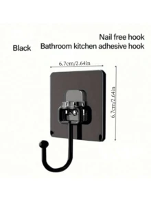10个黑色自粘墙钩，实用壁挂式自粘挂钩，魔术挂钩，多用途，可用于悬挂衣物、帽子、毛巾、钥匙、杂物等，防水，无需钻孔，安装简便。适用于家庭、浴室、厨房、办公室、酒店等场所，可用于悬挂包包、毛巾、衣物、浴巾等。