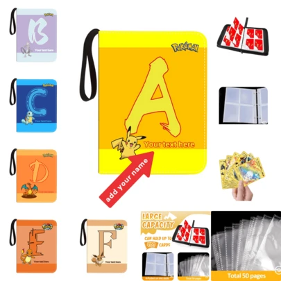 4-Pocket Trading Card Binder For 400 Cards - 50 Page Capacity, Durable Zippered Portable Organizer With Clear Plastic Sleeves & Sturdy Red Cover - Sports Cards, Game Cards, Sports Memorabilia Storage - Ideal Gift For Collectors, Sports Memorabilia Holder | Secure Zipper Closure | Clear Sleeves, Trading Card Storage