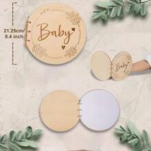 1pc Wooden Christening Guest Book, Shower Guest Book, Shower Memory Book, Gift For New Parents And Expectant Mothers, No Paper Included