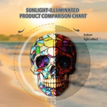 2D Flat Chocolate Skull Acrylic Light Catcher - Painted Glass Style Decoration, Suitable For Homes, Gardens, And Bars - Perfect Halloween And Holiday Party Supplies