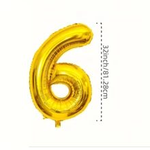 1 Peça Balões com Números de 0 a 9, Balões Números de 32 polegadas, Balões de Aniversário com Alfabeto de 0 a 9, Balões de Hélio para Suprimentos de Festa, Tamanho Grande, Números Dourados para Chá de Panela ou Despedida de Solteira