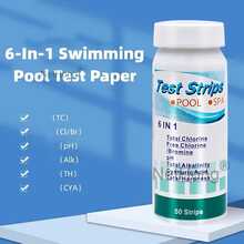 NetHong 3X 6-In1Chlorine Dip Test Strips Swimming Pool Water SPA Hot Tub PH Tester Paper - White - View 2