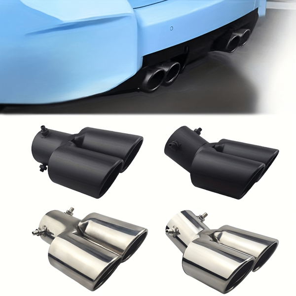 Revestimento cromado para tubo de escape traseiro de carro - Modificação automotiva em aço inoxidável, Ponta redonda para silenciador de escapamento para melhor desempenho, aprimoramento de desempenho | Silenciador com acabamento cromado | Silenciador de aço inoxidável