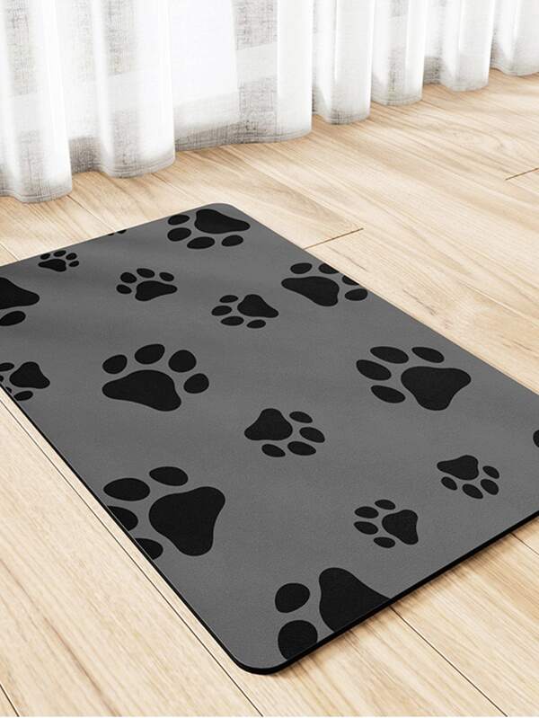 1pc Simple Pet Waterproof Leather Placemat, Cat Dog Food Bowl Mat, Washable Wipe-Clean Non-Slip Feeding Mat