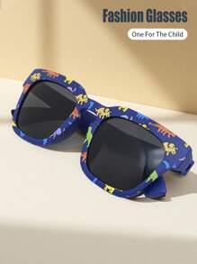 1 Pair Unisex Kids Dinosaur Framed Classic Retro Casual Fashionable Fashion Glasses, Suitable For Daily, Holiday, Party Use