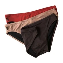 Combo 3 Men's Slim Swim Trunks 6cm Side Diandrher - Terracotta, Brown And Nude - 彩色 - 查看 5