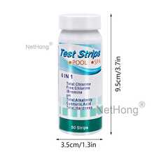 NetHong 3X 6-In1Chlorine Dip Test Strips Swimming Pool Water SPA Hot Tub PH Tester Paper - White - View 8