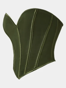 Neues, trägerloses, eng anliegendes Bustier-Top in Schwarz für Frauen, sexy formende Taille