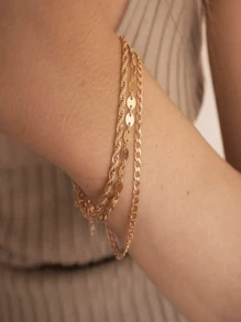 1pc Minimalist Stainless Steel Twist Chain Bracelet, Unique & Versatile Design For Women