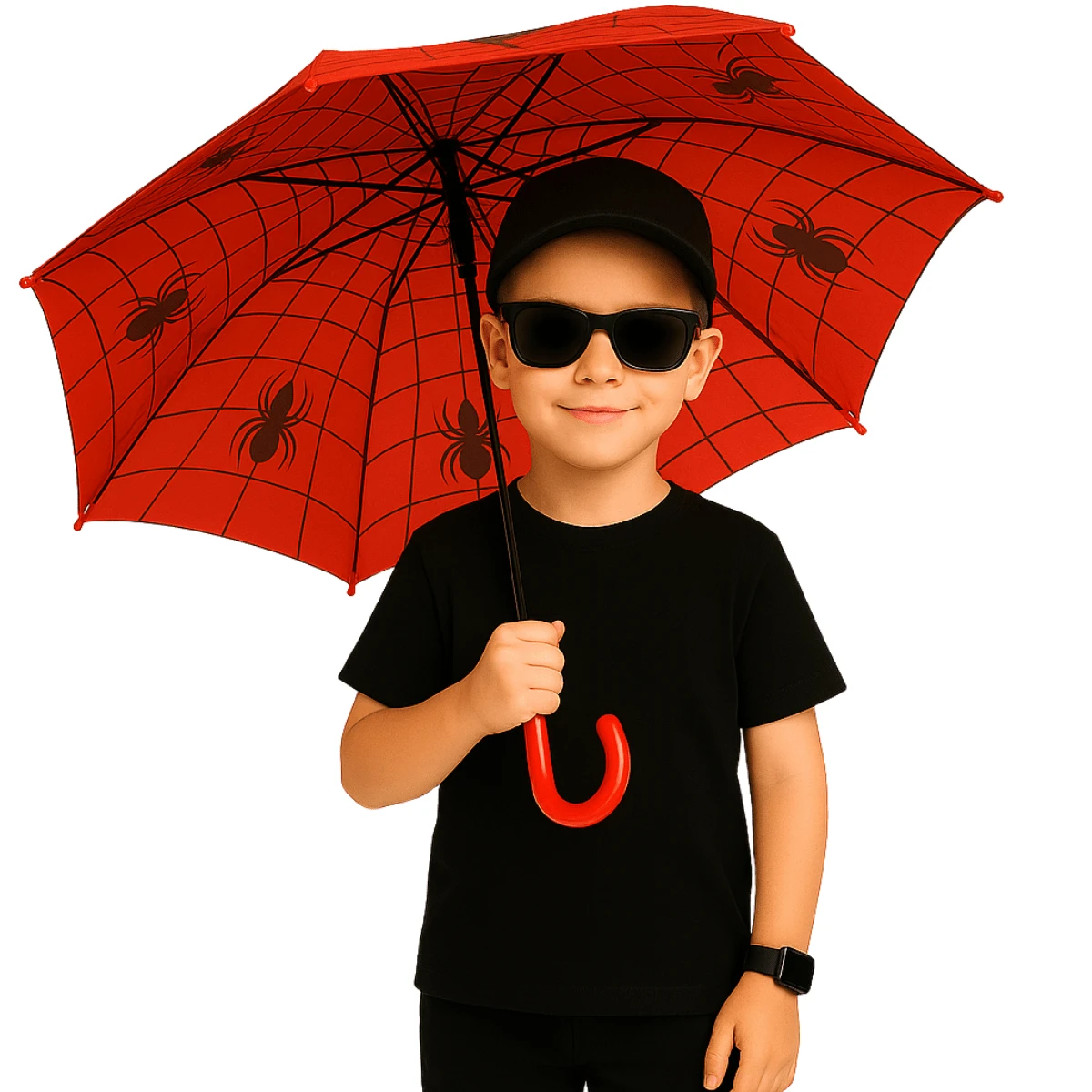 Relógio Infantil Quadrado Menino + Óculos UV Proteção + Guarda-Chuva Temático Presente Estiloso