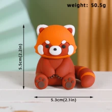 1套卡通动物系列桌面装饰摆件，创意动物派对主题可爱硅胶摆件，新颖装饰娃娃，家居装饰摆件。