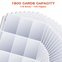 100 porta schede doppie a 9 posti, raccoglitore tascabile a 18 posti per raccoglitori ad anelli, porta carte da gioco durevoli per MTG, baseball, football, giochi e biglietti da visita