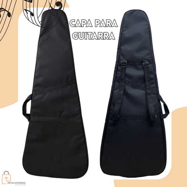 Capa De Guitarra Simples Nylon Com Alça dupla De Costas com bolso para acessórios