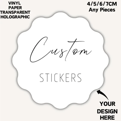 4/5/6/7cm Customized Wave Stickers, Waterproof Stickers, Personalized Stickers, Logo Stickers, Business Stickers, Labels, Postage Labels, Order Stickers, Wedding Stickers, Party Stickers, Birthday Stickers, Graduation Gifts, Graduation Labels/Stickers, Mother's Day, Father's Day Gift Stickers, Indedence Day Stickers, Halloween Stickers, Christmas Stickers, Indedence Day Stickers, Thanksgiving Stickers, Paper/Vinyl/Holographic/Transparent, Home & Living, Christmas Home Decor, Personalized Labels