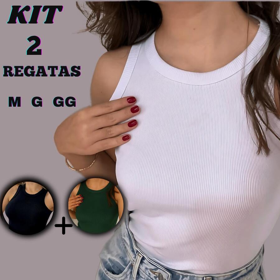 Kit Of 2 Women's Ribana Tank Tops Ideal For Casual And Comfortable Looks Perfect For Everyday Life - 棕色和米色 - 查看 1