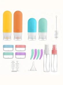 Travel Bottle Set Of 16 - Leakproof Silicone Squeeze Container For Toiletries, Conditioner, Shampoo, Lotion And Shower Gel Accessories