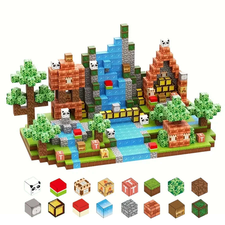 150pcs Magnetic Building Blocks Set - STEM Sensory Cubes Toys, Creative Construction Magnetic Tiles, ABS Magnetic Blocks For 3+ Years Old Boys And Girls, Great Gift For Kids Birthdays, Holidays, Classrooms, Easter, Learning - 彩色 - 查看 1