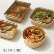 50 Stück verdickte Einweg-Schüsseln aus Kraftpapier, 500 ml, 16 oz, wasserdicht, Lunchbox, Suppenschüssel, Salatglas, geeignet für die Küche zu Hause, Restaurant zum Mitnehmen, Picknick, Küchenbedarf, Lebensmittelverpackungsmaterialien, runde Verpackungsbox