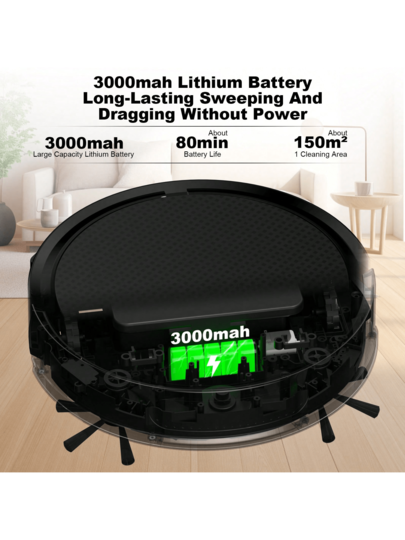 Ho hold Robot Stofzuiger Cleaner, APP Controlled, Slimme Cleaning Robot, Automatic Route Planning, Efficient Dust Removal, Strong Suction, Multi Functional Hardwood Floors, Carpets More, Easy Home Cleaning. view 2