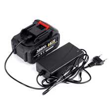[Für Makita] 18V / 21V Universal-Lithiumbatterie (10 Stück 3000mAh mit LED-Lichtanzeige) + EU-Ladegerät Set | Schlagfest und gegen Überladung geschützt | Schwarz + Rot