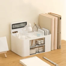 Desk Storage Box, Pen Holder, Drawer Desktop Display Rack, Multi-Functional Office Storage Box, Suitable For School, Office, Home Desk Organization - Multicolor - View 3