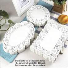 150pcs Lace Pattern Oil Blotting Paper Sheets, Suitable For Fried Snacks, Cakes, Baking, Available In Square, Oval And Round Shapes - Multicolor - View 8