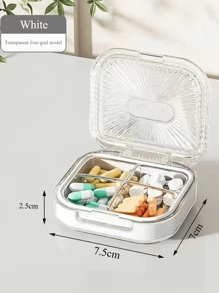 Portapillole portatile con 4 scomparti, custodia compatta e conveniente per conservare medicinali, impermeabile e sigillata