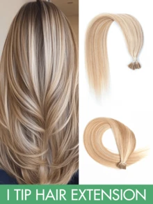 12-24 Inch Luxury Pre-Bonded I-Tip Hair Extensions, Human Hair, Micro-Loop Technology, Natural Black Color, Elegant Straight, Easy To Wear, Non-Damaging, Suitable For All Hair Types And Ethnicities, Ponytail Extensions - Multicolor - View 24