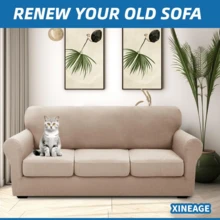 Local Delivery- 2025 New 2 Pieces Chair Covers With Arms Super Stretch Chair Slipcover For Living Room Pet Dog Universal Slip Cover Anti Slip Armchair Furniture Protector (Light Gray), 31"-46"(1 Cushion) - Peacock Blue - 查看 4