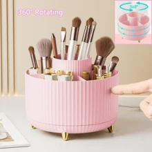 1 件 360° 旋转化妆刷架收纳盒，化妆刷收纳盒，5 槽化妆刷杯，用于化妆品、指甲油、美术用品、浴室梳妆台桌面收纳盒，化妆刷杯，用于梳妆台、口红、钢笔