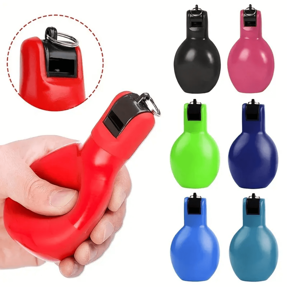 1 pièce Sifflet à presser, sifflet à poignée en PVC durable, outil de survie d'urgence pour assurer la sécurité à l'extérieur! Émet un son fort et clair à l'extérieur, idéal pour les cadeaux d'Halloween et de Noël, utilisation multifonctionnelle dans les situations de survie, parfait pour le camping et la randonnée, convient aux enseignants, aux cheerleaders, aux activités de plein air, au camping, à l'exploration, aux arbitres, aux entraîneurs, meilleur outil pour les compétitions et les aventures de plein air, aides pédagogiques, matériau de haute qualité, idéal pour les entraîneurs sportifs