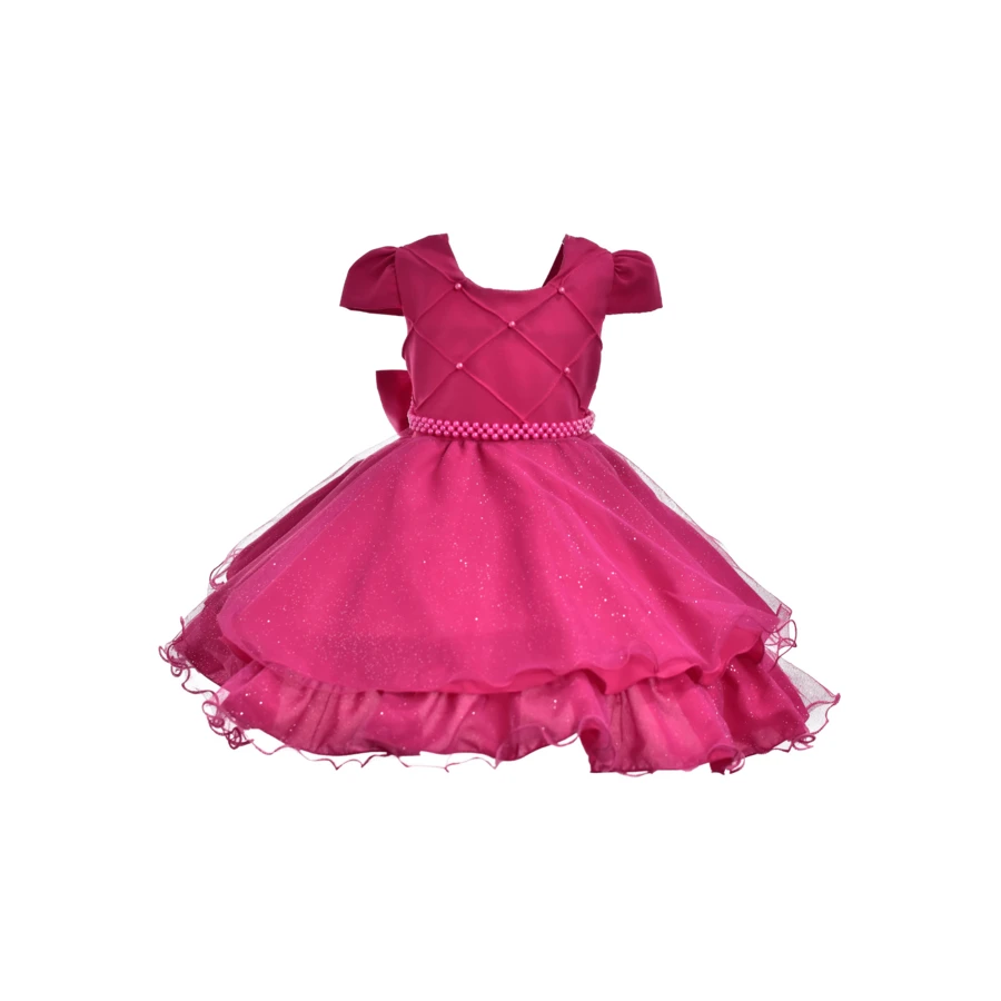 CHILDREN'S PARTY DRESS FOR GIRLS, SHORT - Rosa Roja - Ver 1