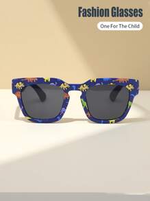 1 Pair Unisex Kids Dinosaur Framed Classic Retro Casual Fashionable Fashion Glasses, Suitable For Daily, Holiday, Party Use