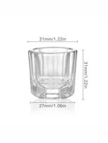 SAUA 透明美甲刷清洁杯，1/8 包装美甲碟，丙烯酸液体 - 透明玻璃美甲液杯，湿碟，丙烯酸粉末储存，丙烯酸玻璃罐，美甲工具，美甲用品 - 無色 - 查看 6