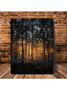 1 件魔法森林墙饰，迷人的萤火虫装饰，喜怒无常的植物帆布墙饰，适用于浴室装饰、房间装饰、美学卧室装饰、家居装饰、客厅装饰、家居饰品厨房装饰、办公室装饰，是生日、情人节、新年、圣诞节、感恩节的完美礼物 - 无框架 - 彩色 - 查看 14