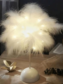 1 chiếc đèn bàn hình lông vũ, đèn ngủ tinh tế, 40 đèn LED kiểu dáng hiện đại đơn giản, dành cho phòng ngủ bé gái, đèn trang trí bàn làm việc, tạo không gian thời trang và lãng mạn, quà tặng sinh nhật, trang trí phòng, trang trí nhà cửa, quà tặng Ngày của Mẹ, quà tặng Ngày Valentine, một chiếc đèn thần tiên xinh đẹp! - Nhiều màu - Xem 10