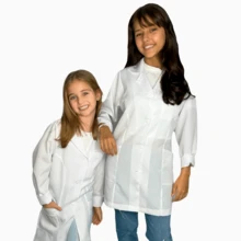 Jaleco Infantil Branco Avental Feminino Laboratório Escolar Manga Longa - Branco - Visão 2