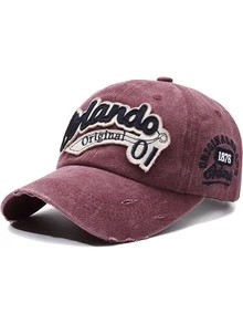 1 Piece ORLANDO 01 STITCHED BASEBALL CAP, UNISEX, ORIGINAL BEAND 1876 ORLANDO EMBROIDERED HAT ON THE SIDE, VINTAGE WASH CHIC CASUAL SUN HAT - Multicolor - View 13