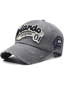 1 Piece ORLANDO 01 STITCHED BASEBALL CAP, UNISEX, ORIGINAL BEAND 1876 ORLANDO EMBROIDERED HAT ON THE SIDE, VINTAGE WASH CHIC CASUAL SUN HAT - Multicolor - View 15