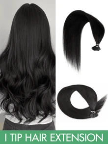 12-24 Inch Luxury Pre-Bonded I-Tip Hair Extensions, Human Hair, Micro-Loop Technology, Natural Black Color, Elegant Straight, Easy To Wear, Non-Damaging, Suitable For All Hair Types And Ethnicities, Ponytail Extensions - Multicolor - View 38